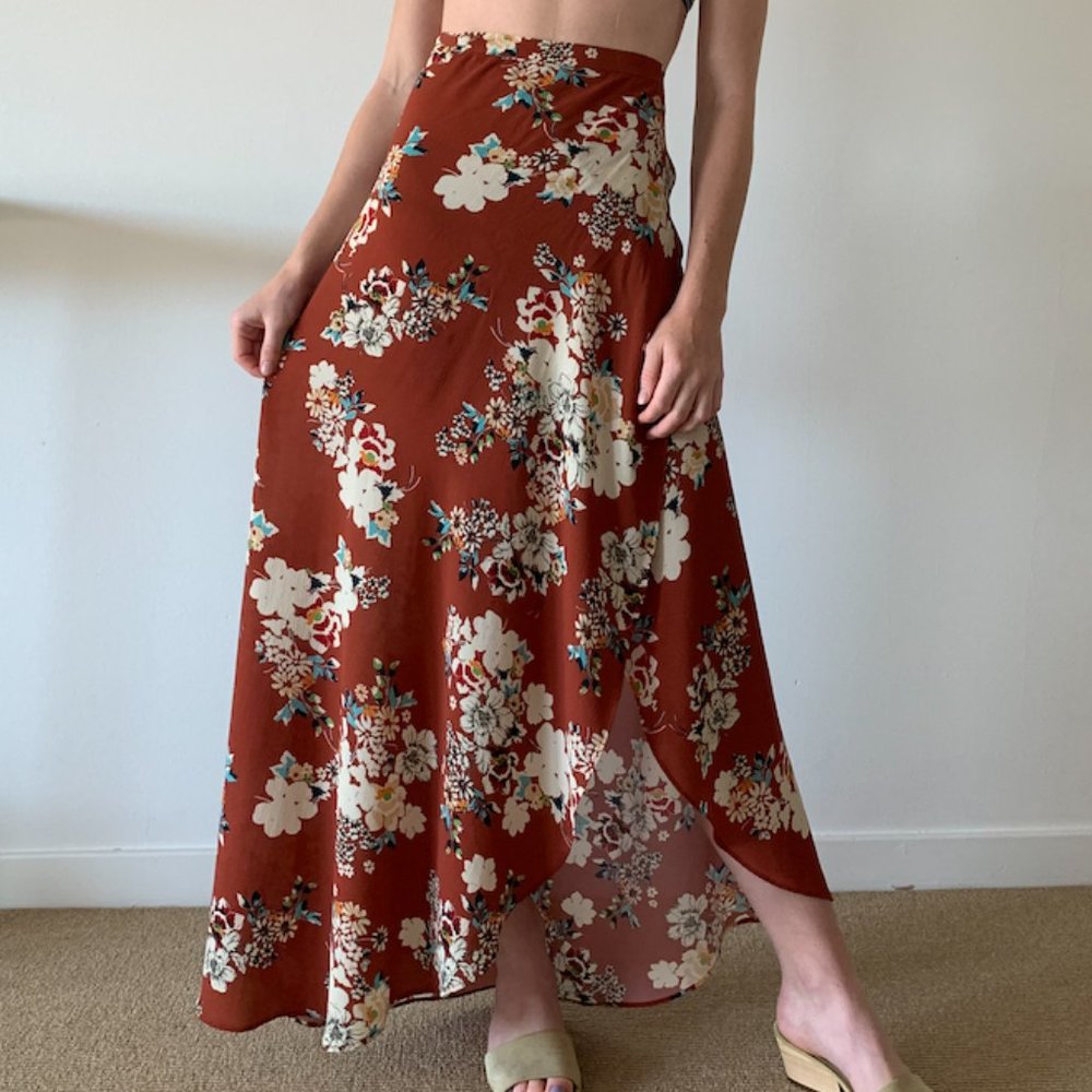 Zara Woman Floral Maxi Wrap Skirt/Dress
